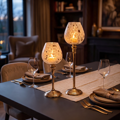 Celestine Glass Candle Stands