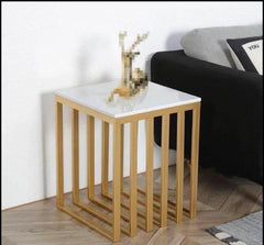 Metallic Cube Side table (Gold)