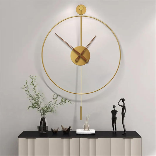 Golden Ring Metal Wall Clock