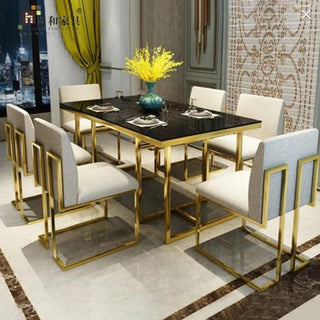 Black and Gold Elegance Dining Table With Chairs