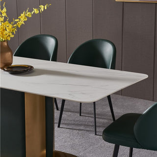 Emerald Glimmer Metal Dining Table With Chair
