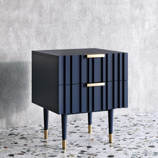 Navy Luxe Nightstand Side Table