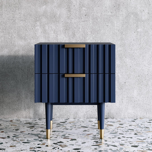 Navy Luxe Nightstand Side Table