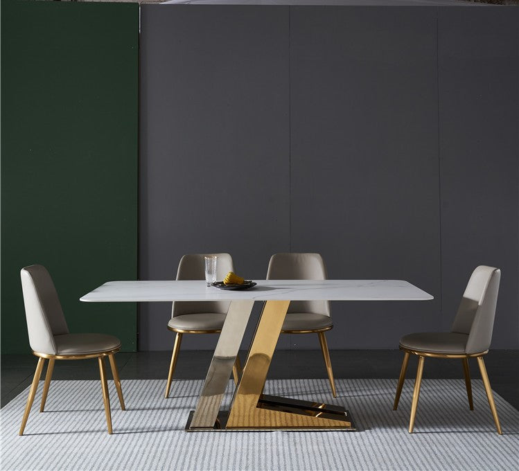 Aurum Metal Dining Table With 6 Chairs