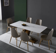 Argent & Aurum Metal Dining Table With 6 Chairs