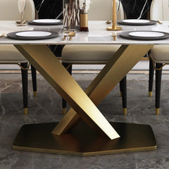 Stardust Metal Dining Table With 6 Chairs