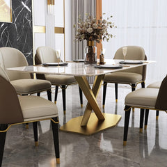 Stardust Metal Dining Table With 6 Chairs