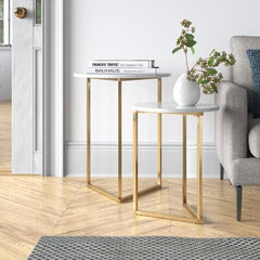 Sophisticated Triangles End Table Set Of 2